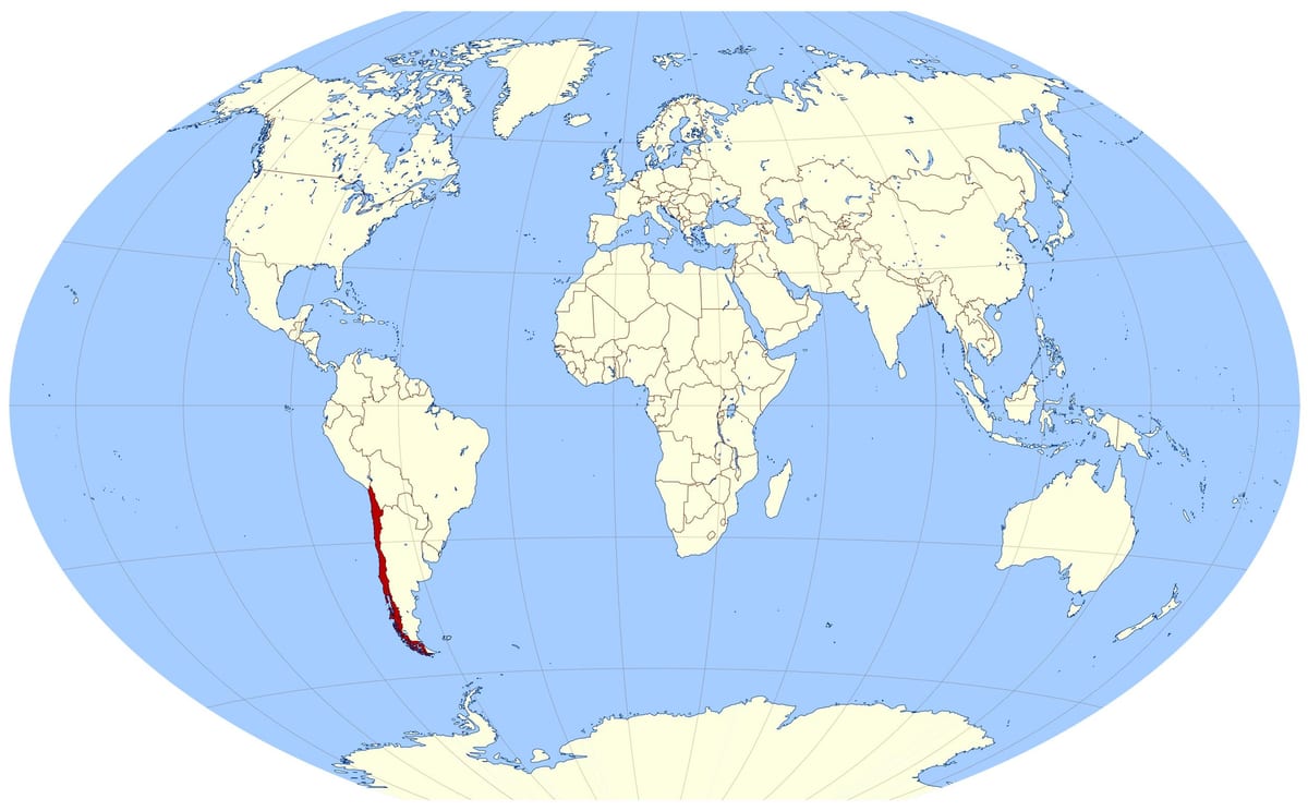 kort heiminum að sýna Chile