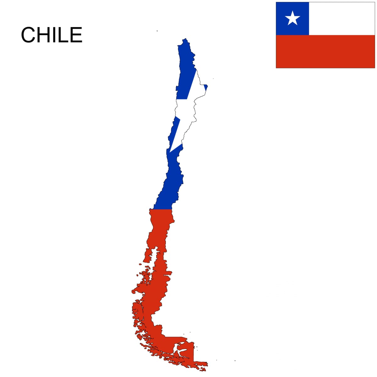 Chile kort fána