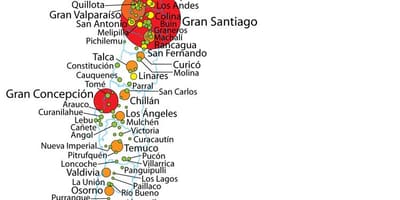 Chile íbúafjölda kort