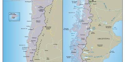 Kort af Chile ferðast