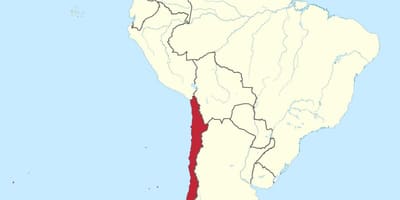 Chile á suður-ameríku kort